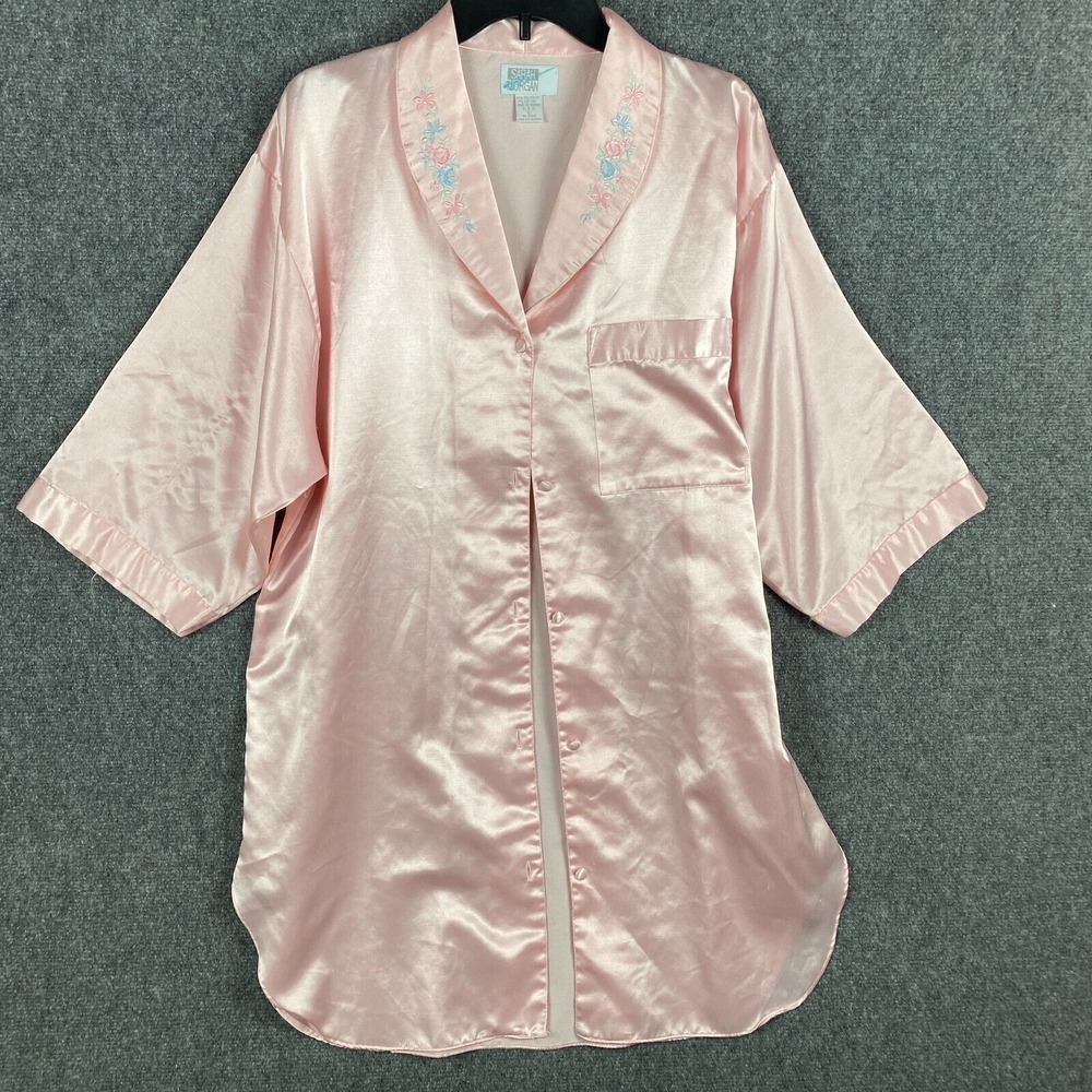 Sarah Morgan Sleepwear Top Large Women's Short‎ Sleeve Pink Polyester Blend L
